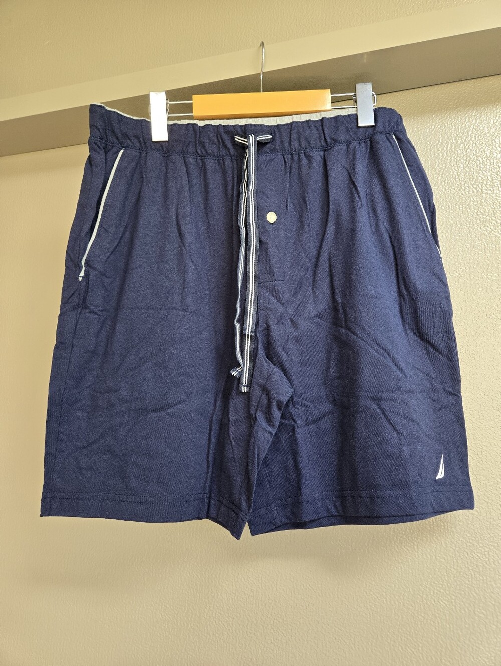 Men's Nautica Navy Drawstring Short Sleepwear with White Trim US Size L